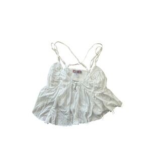 Urban Outfitters Tank Top Medium White Cotton Smocked Cami Baby Doll Festival